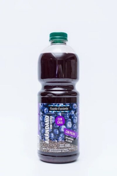 Jugos con Stevia CUARTO CRECIENTE x 1500 ml (Arándanos con chía)