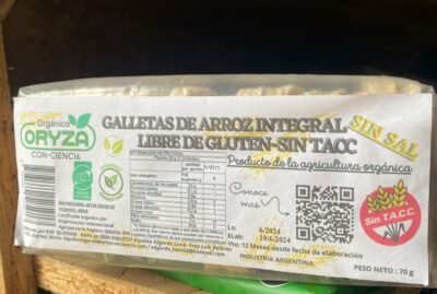 Galletas de arroz integral con / sin sal - SIN TACC - Oryza