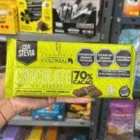 Chocolate 70% cacao con stevia  – tableta por 100g SIN TACC – COLONIAL