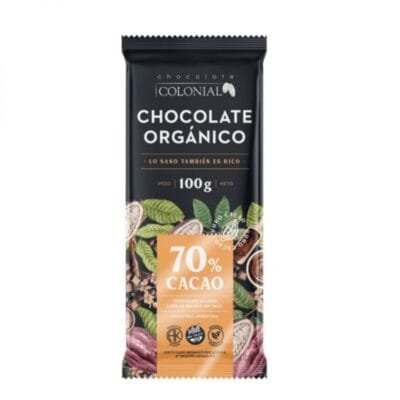 Chocolate 70% cacao - tableta por 100g SIN TACC - COLONIAL