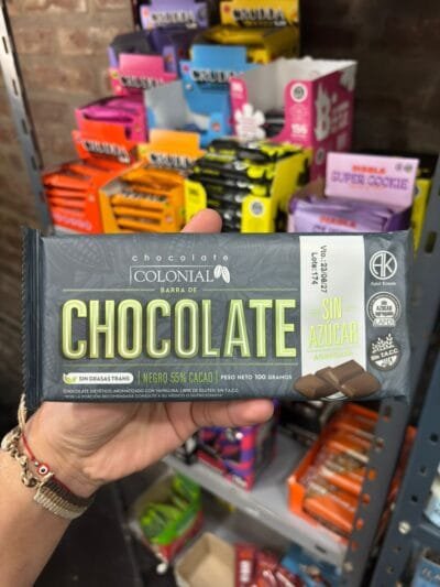 Chocolate 55% cacao - SIN AZUCAR AGREGADA - 100G SIN TACC- COLONIA