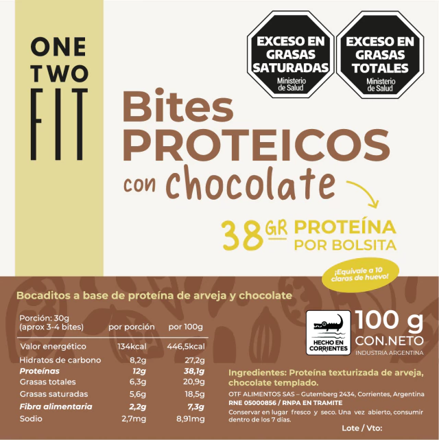 Bites Proteico con Chocolate - 100g - ONE TWO FIT - Image 2